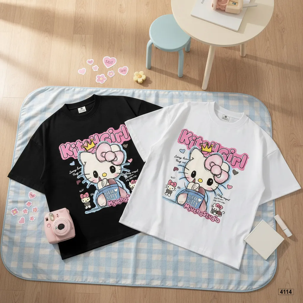 Áo thun nữ form boxy Kittie Girl Miucho 4114_thumbnail_7
