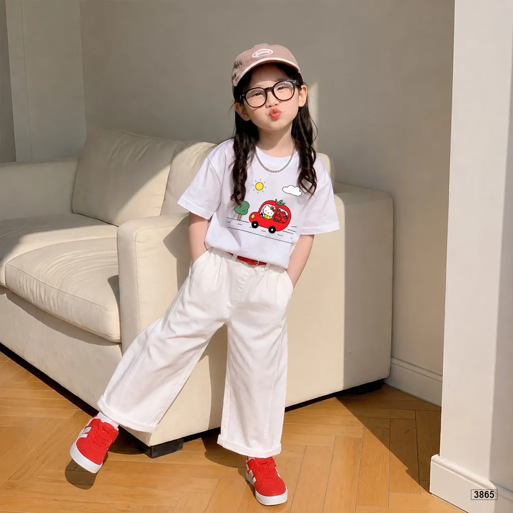 Áo thun bé gái form rộng Kittie Tomato Kado 3865_thumbnail_2