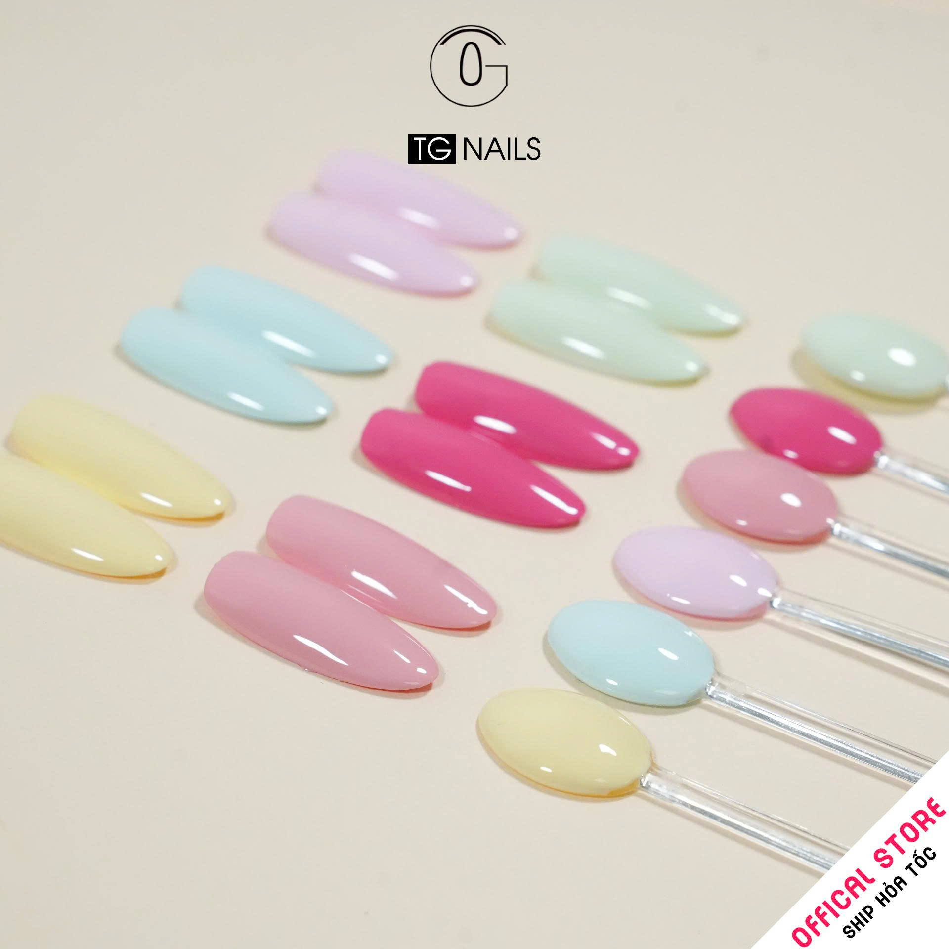 Sơn móng TG Nails gel. Khối lượng tịnh: 10g/ lọ. Nhãn hàng TG nail gel - Com bo Sơn GEL 6 màu Pastel_thumbnail_2