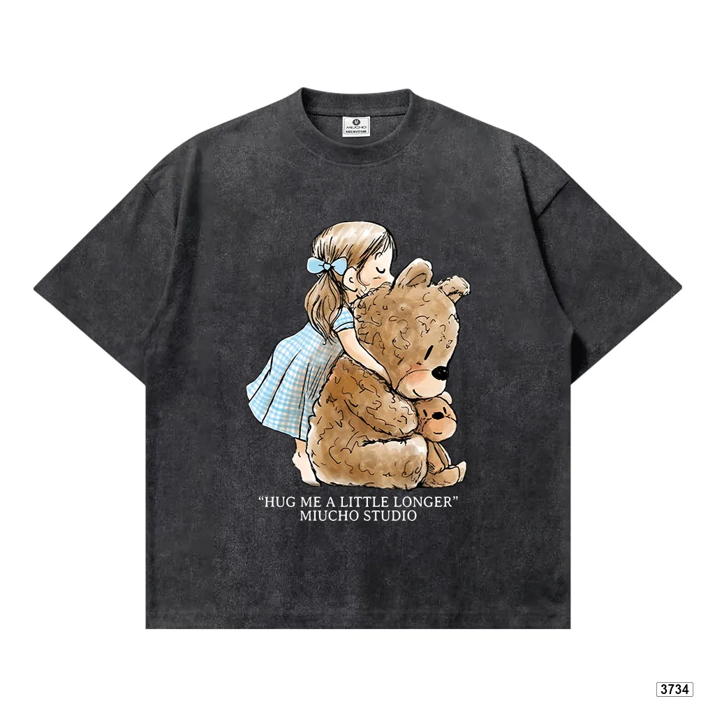 Áo thun boxy nữ phong cách dễ thương hoạt hình gấu Miucho 3734_thumbnail_0