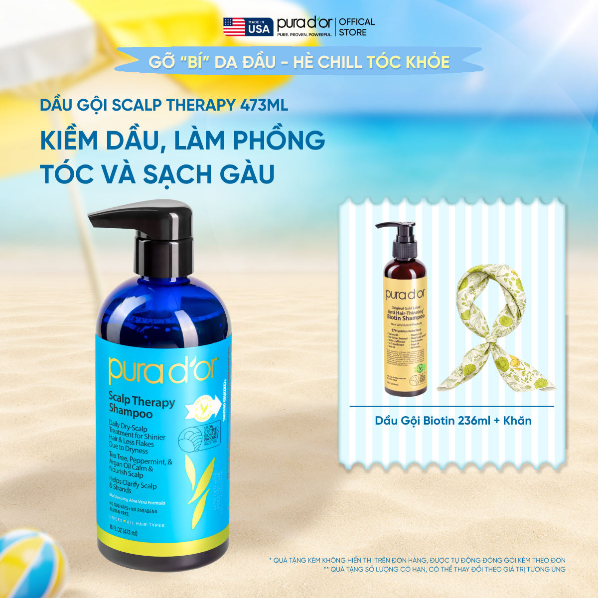 Dầu gội Pura D'or Scalp Therapy Giúp Dịu Da, Làm Sạch Tóc Và Dưỡng Ẩm 473ml_thumbnail_0