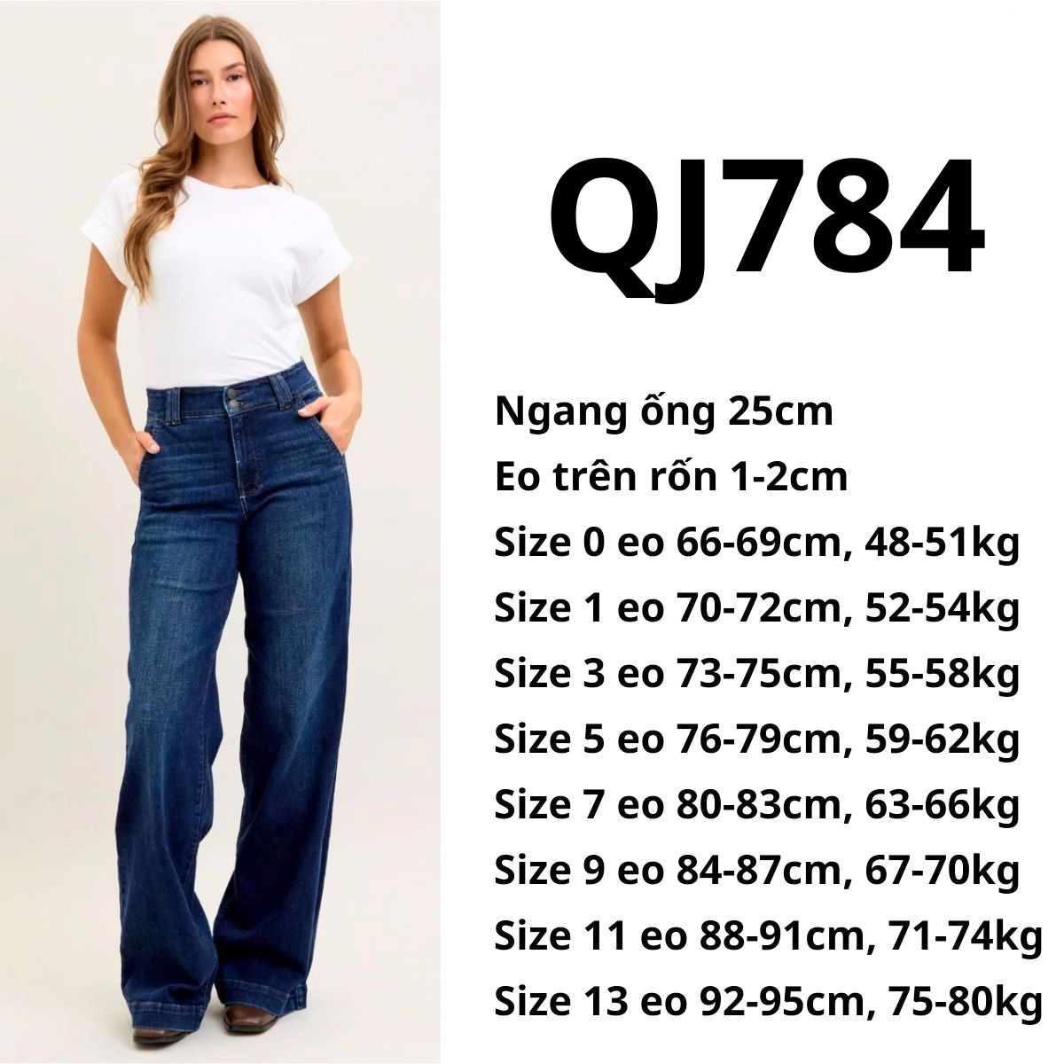 QJ784 - Jeans Judy suông 2 nút