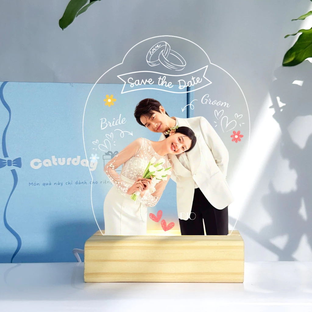 Khung Ảnh Mica Đế Đèn LED - Mẫu cưới Save the date_thumbnail_2