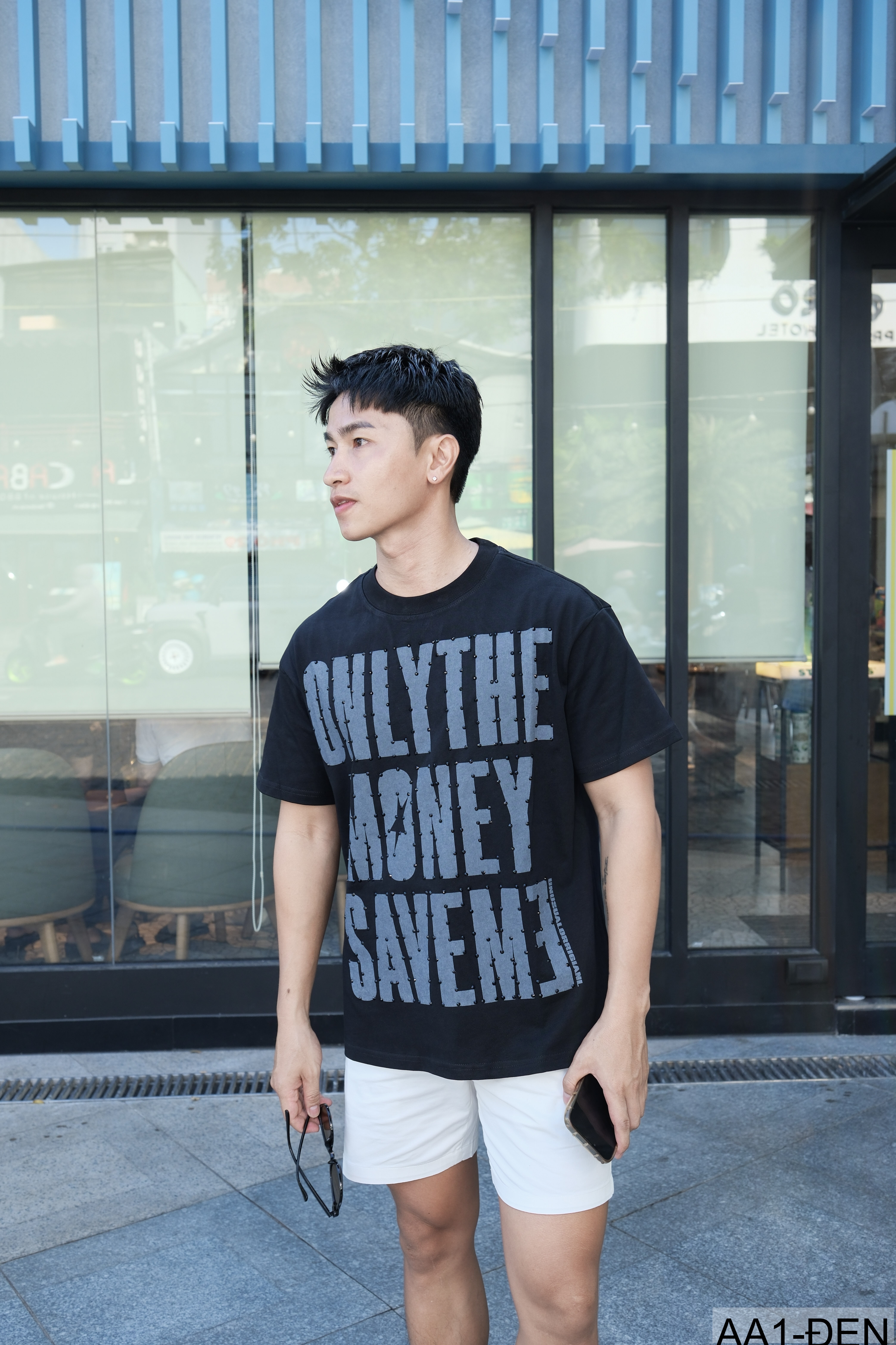 AA1 - Áo thun nam cổ tròn in chữ retro phong cách streetwear, cotton , dáng vừa vặn, 4 màu thời thượng_thumbnail_3