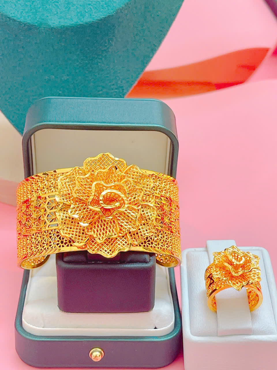 Sét Vòng Tay Lưới Hoa Mai + Tặng Nhẫn Lưới Hoa Mai