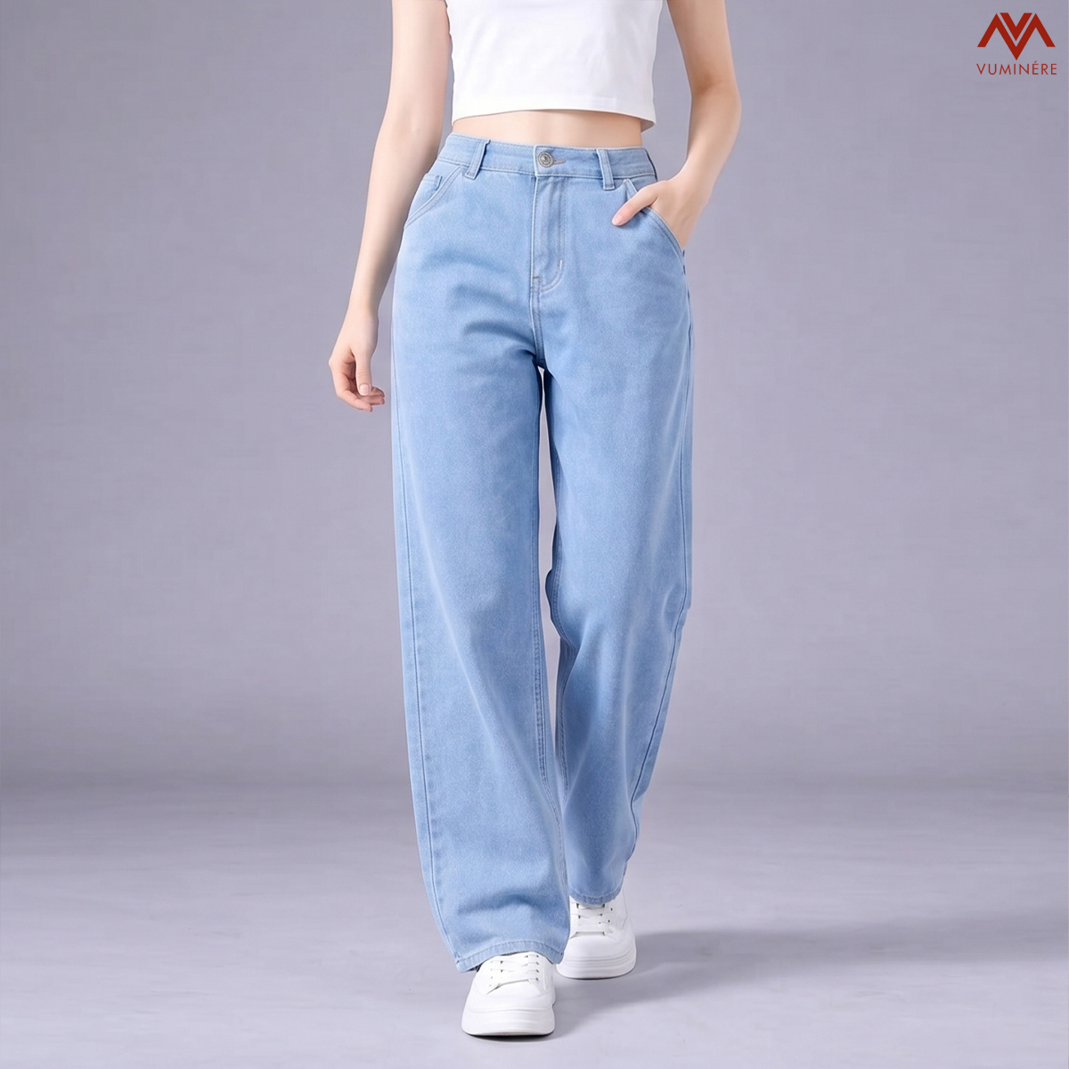 Quần Jeans nữ dáng suông rộng ( GG10 )