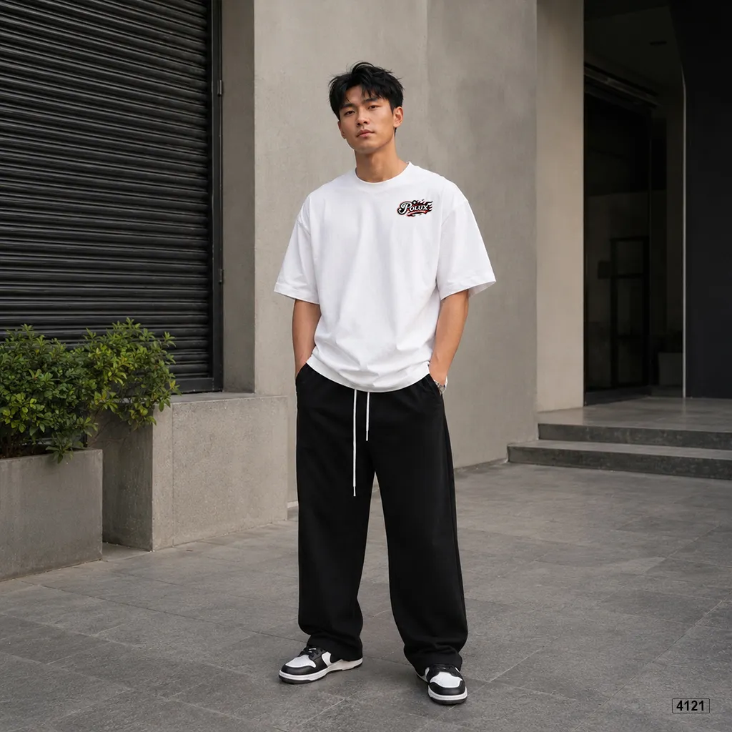 Áo thun nam oversize basic dễ phối Polux 4121_thumbnail_3