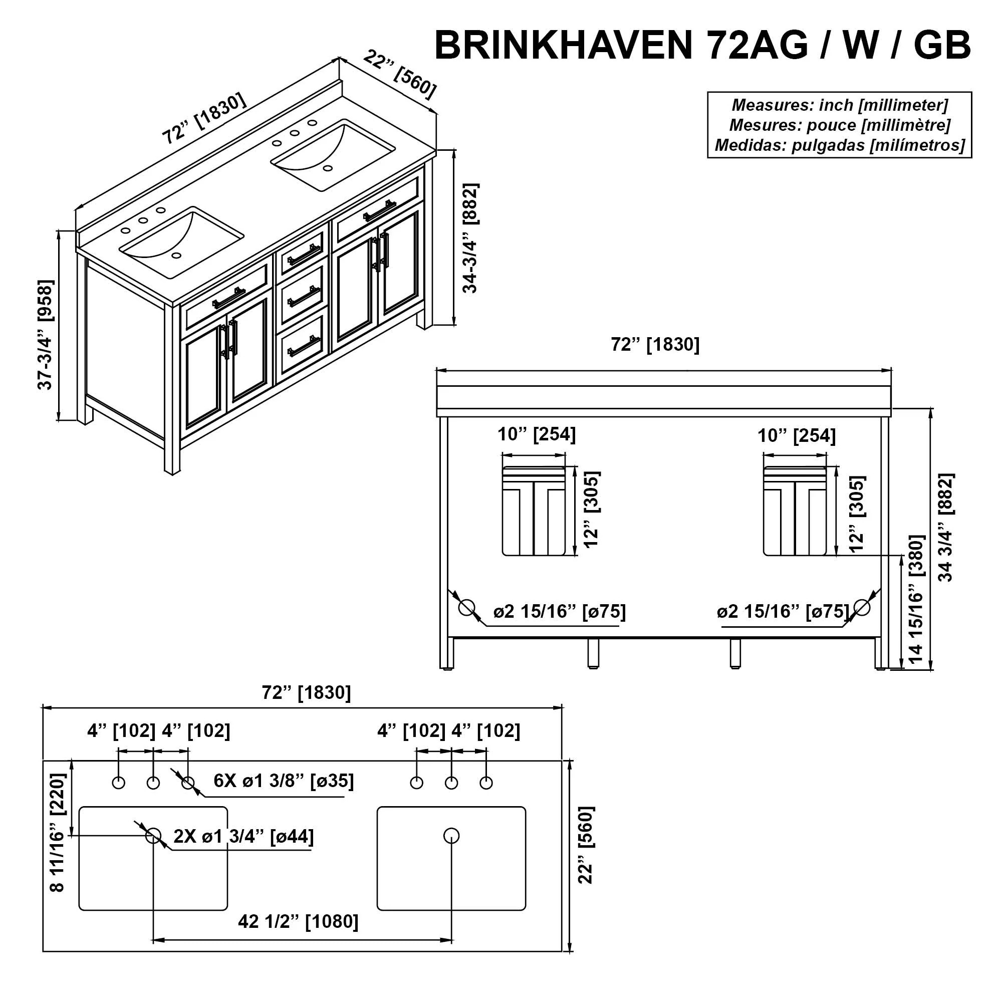 Tủ Lavabo Brinkhaven 72 inch màu trắng_thumbnail_8