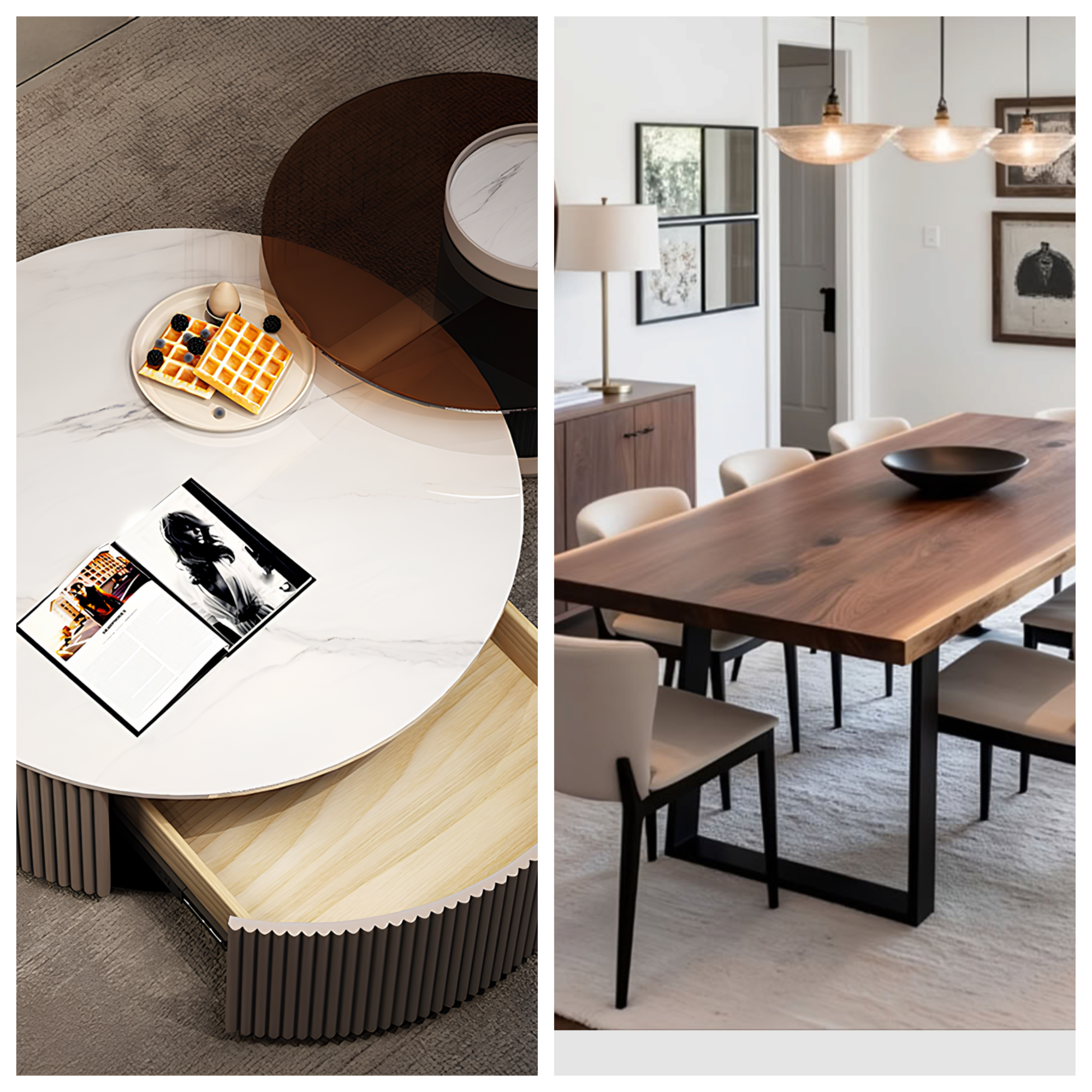 Nên chọn bàn ăn tròn hay chữ nhật? Đâu mới là lựa chọn hợp lý