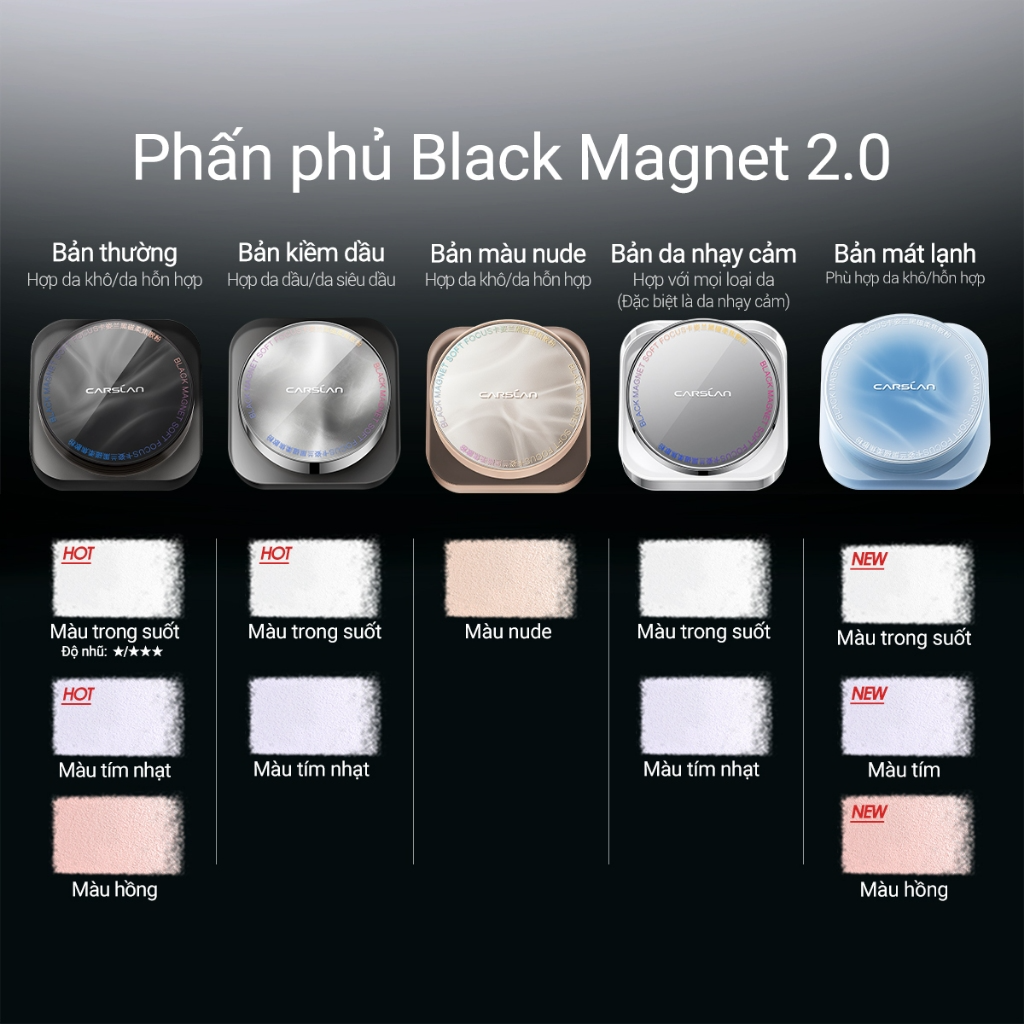 [CARSLAN] Phấn phủ bột Carslan 2.0 Black Magnet Soft Focus Makeup Powder 8g_thumbnail_3