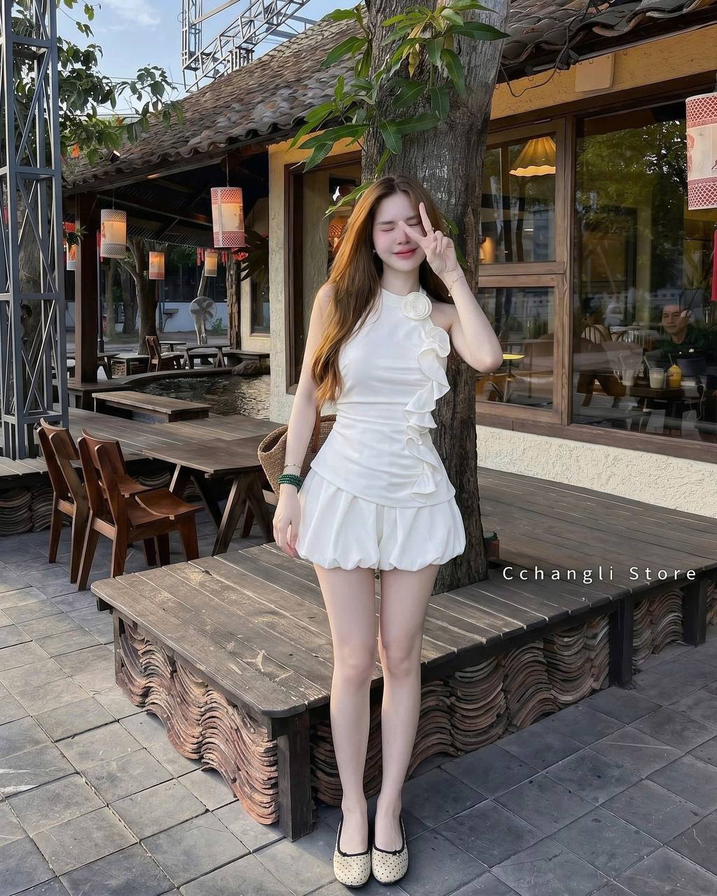 Set Bộ Nữ Quần bí+áo cổ yếm đính hoa HN.226 (C)_thumbnail_1