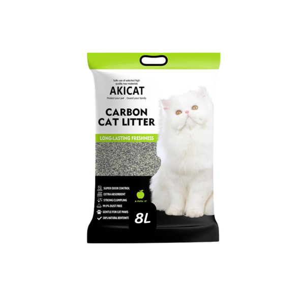 Akicat Cát Vệ Sinh Cho Mèo Than Hoạt Tính 8L/16L — Khử Mùi Mạnh, Bón Cục Nhanh, Ít Bụi