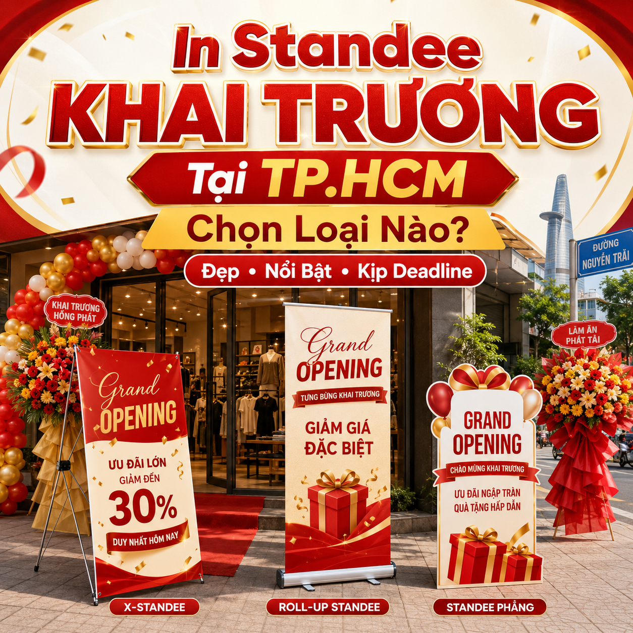In Standee Khai Trương Tại TP.HCM Đẹp, Kịp Deadline