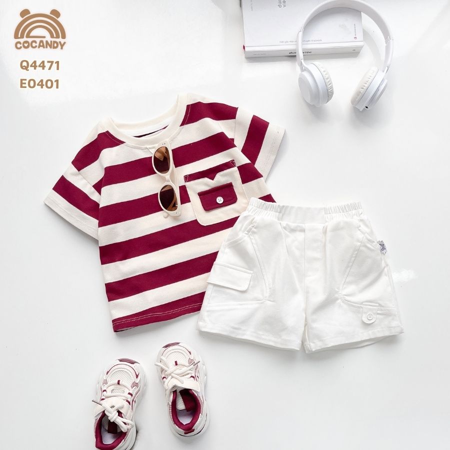 Quần cộc kaki TRẮNG can túi 2 bên