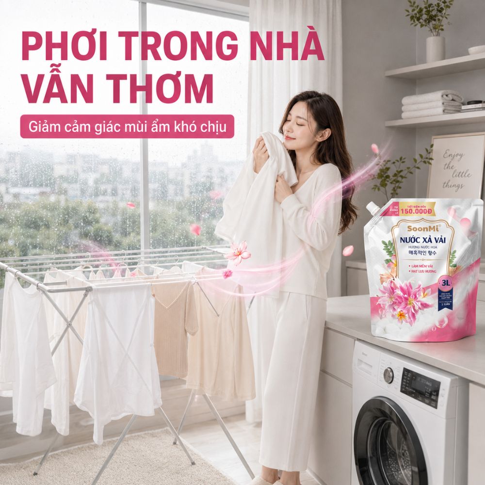 Nước Xả Vải Soonmi 3kg - Hương Nước Hoa -  Bí Quyết Quần Áo Mềm Mại, Ngát Hương Suốt 3 Tuần_thumbnail_5