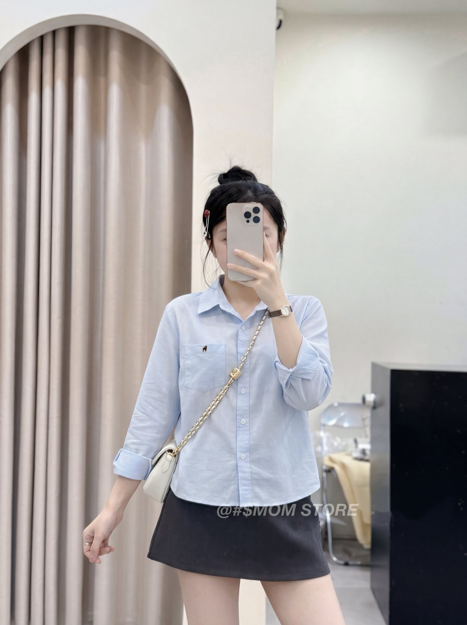 Áo Sơ Mi Nữ Oversize TD crt 1 túi thêu hươu 004.231 (C) (0687)_thumbnail_3
