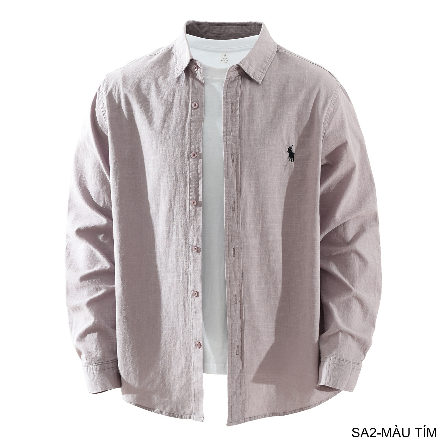 SA2 - Áo sơ mi nam dài tay thêu logo nhỏ, chất cotton mềm mại, dáng rộng thoải mái, phong cách Nhật Bản_thumbnail_22