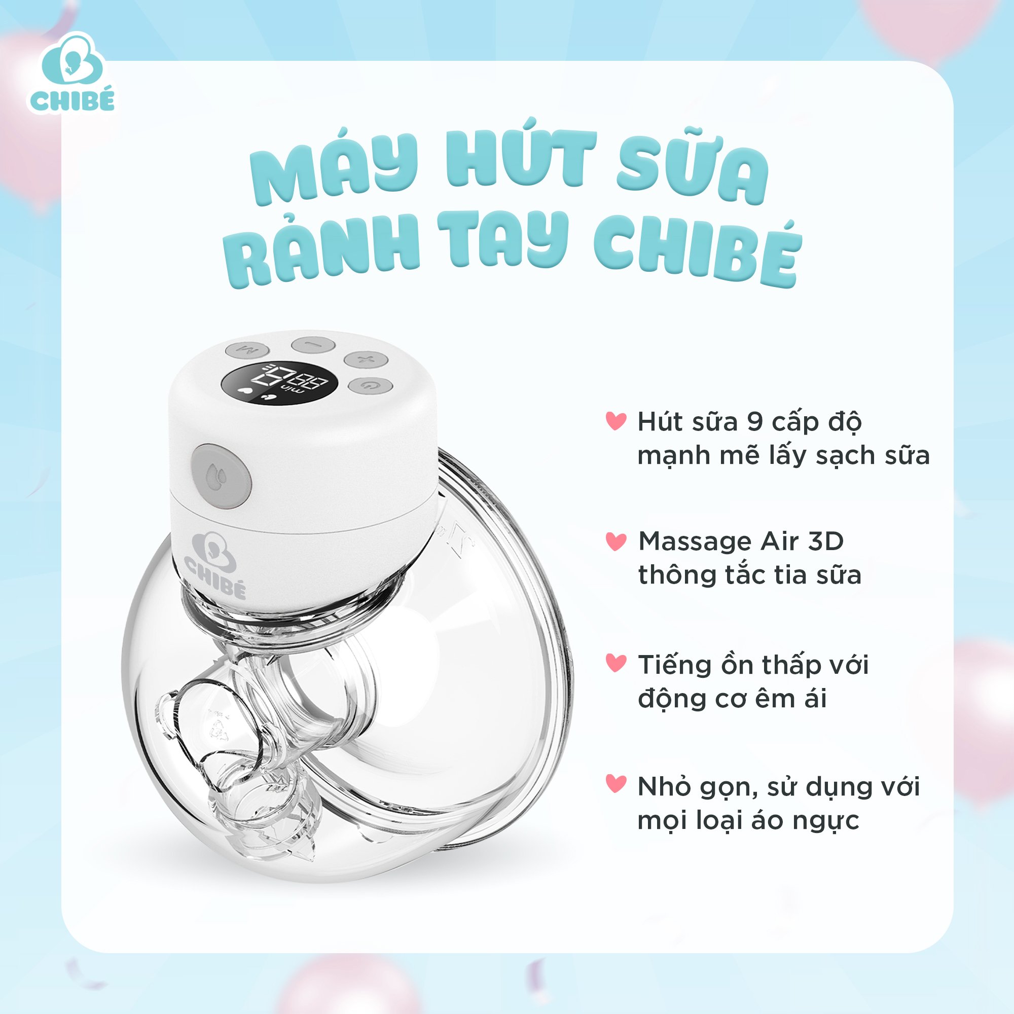 Máy hút sữa rãnh tay CHIBE