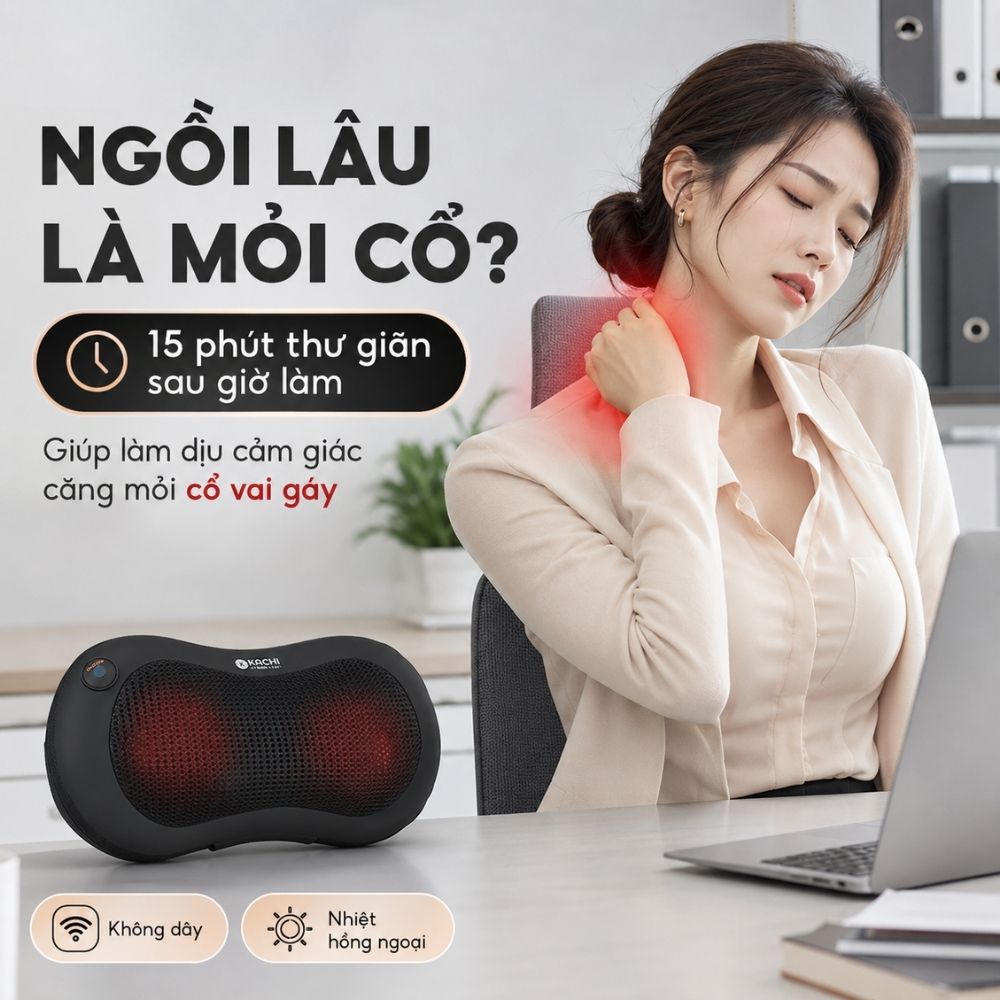 Gối massage không dây Kachi dòng cao cấp MK343
