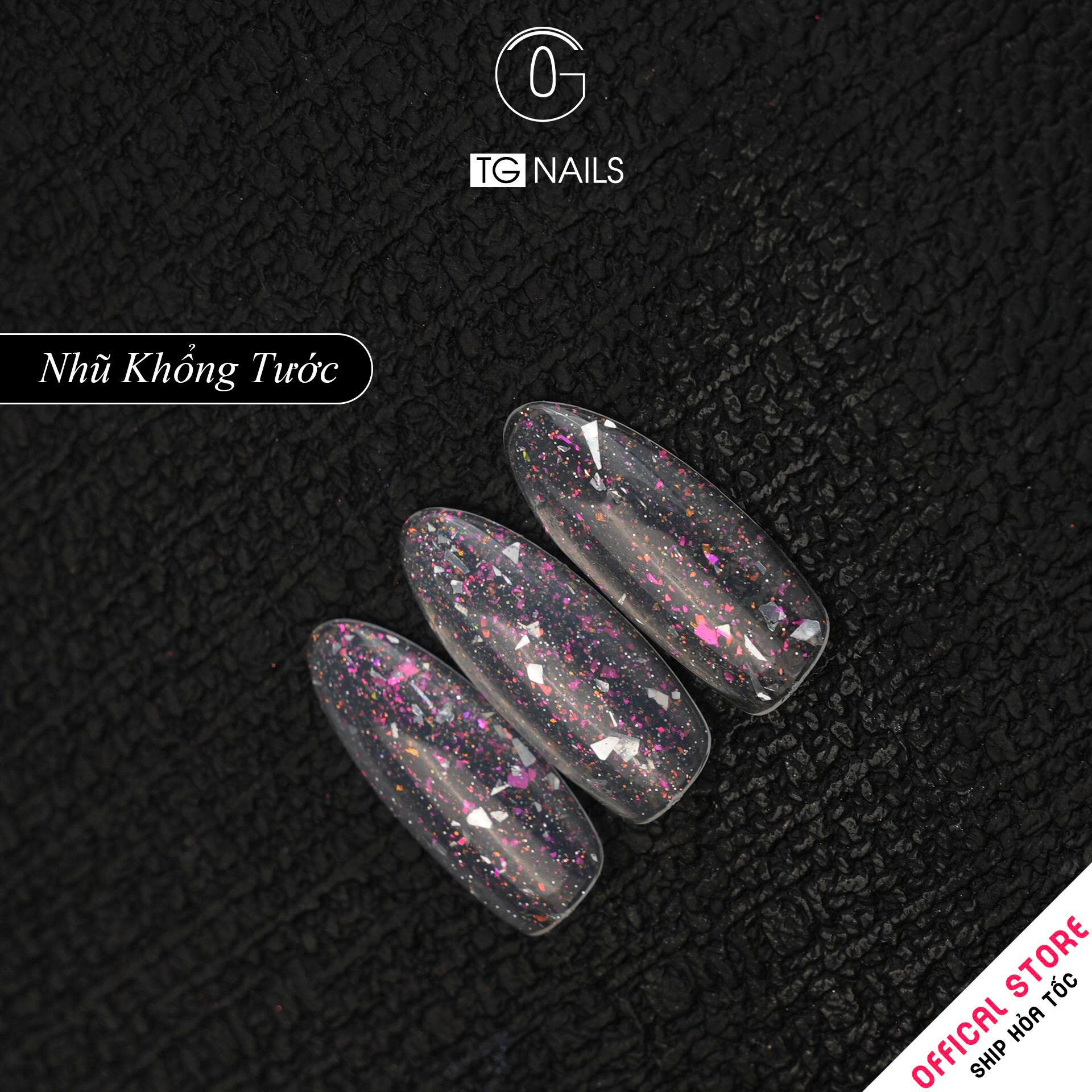Sơn móng TG Nails gel. Khối lượng tịnh: 10g/ lọ. Nhãn hàng TG nail gel - Nhũ Vụn Khổng Tước