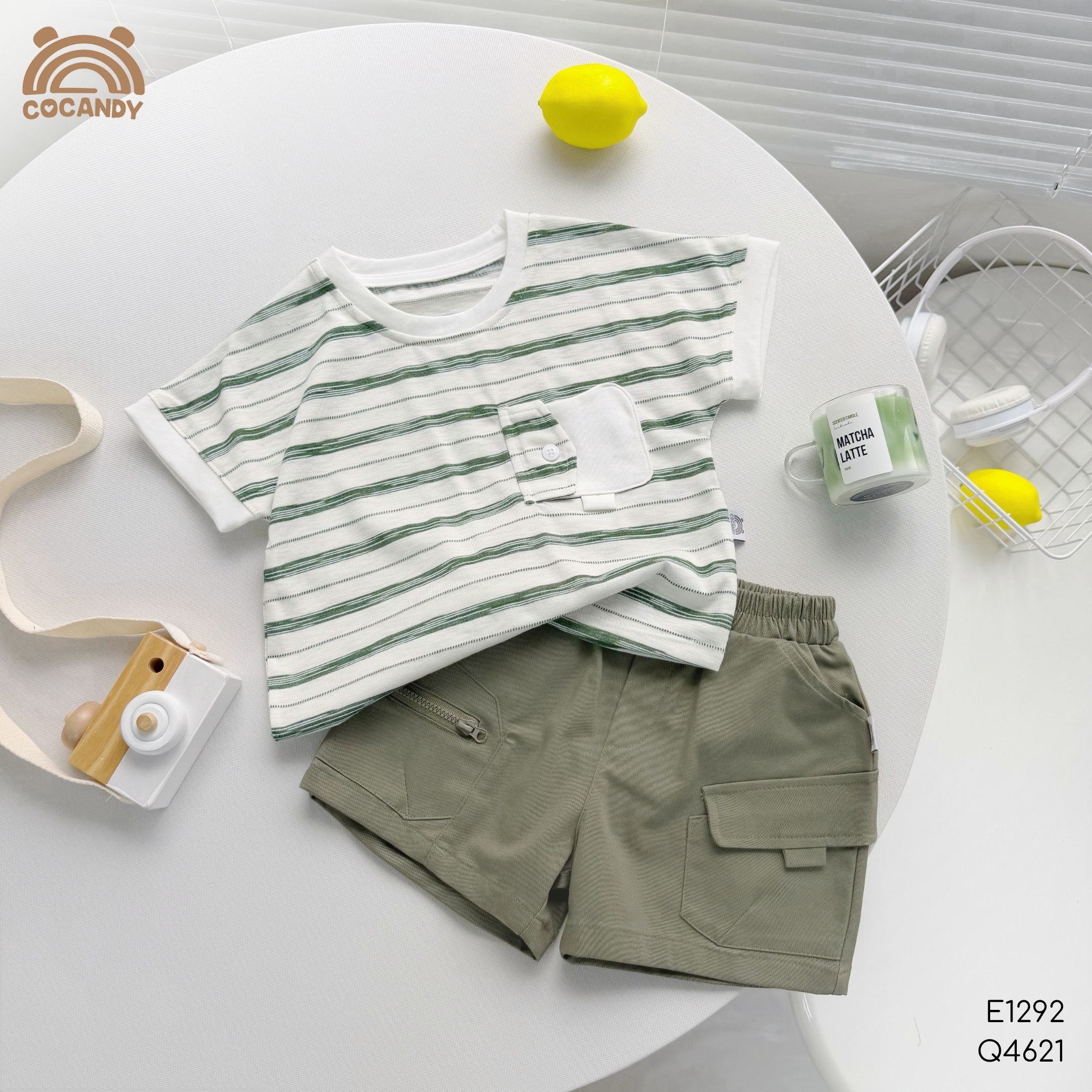 Quần cộc kaki XANH RÊU 2 túi khóa kéo_thumbnail_2