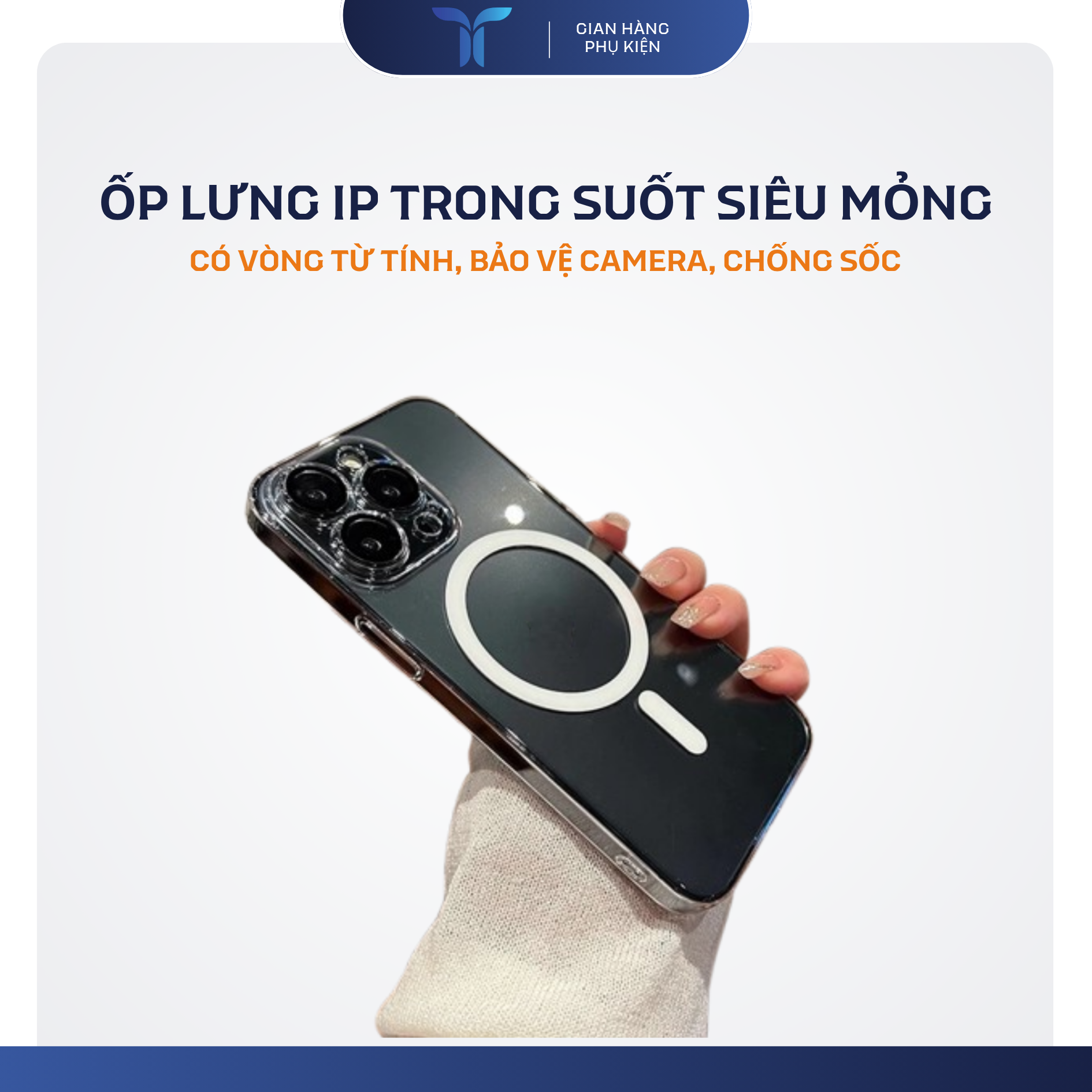 T-ECO SHOP | Ốp Lưng iP 17 Trong Suốt Siêu Mỏng – Có Vòng Từ Tính, Bảo Vệ Camera, Chống Sốc