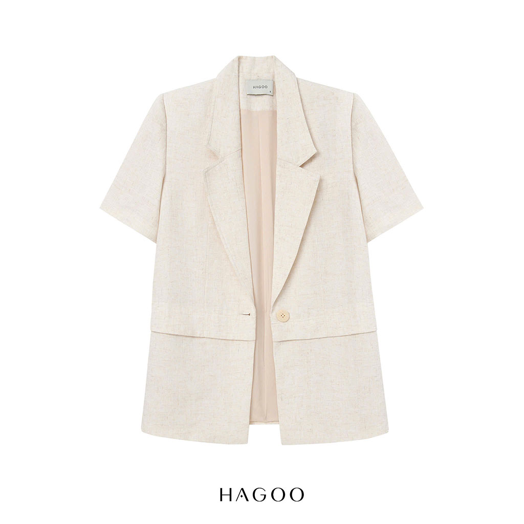 Blazer linen cộc tay HAGOO_thumbnail_3