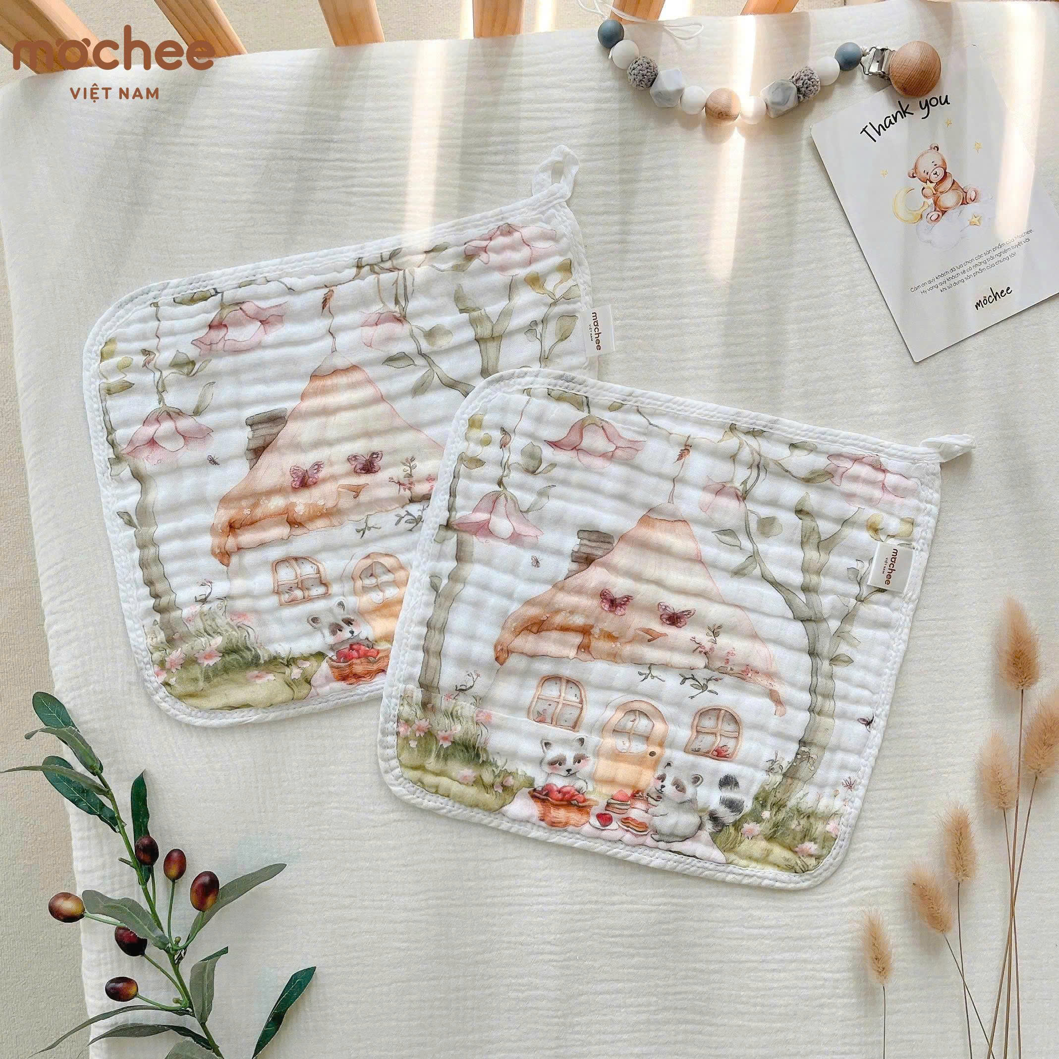 Set 3 Khăn sữa xô 6 lớp MOCHEE (30x30cm)_thumbnail_3