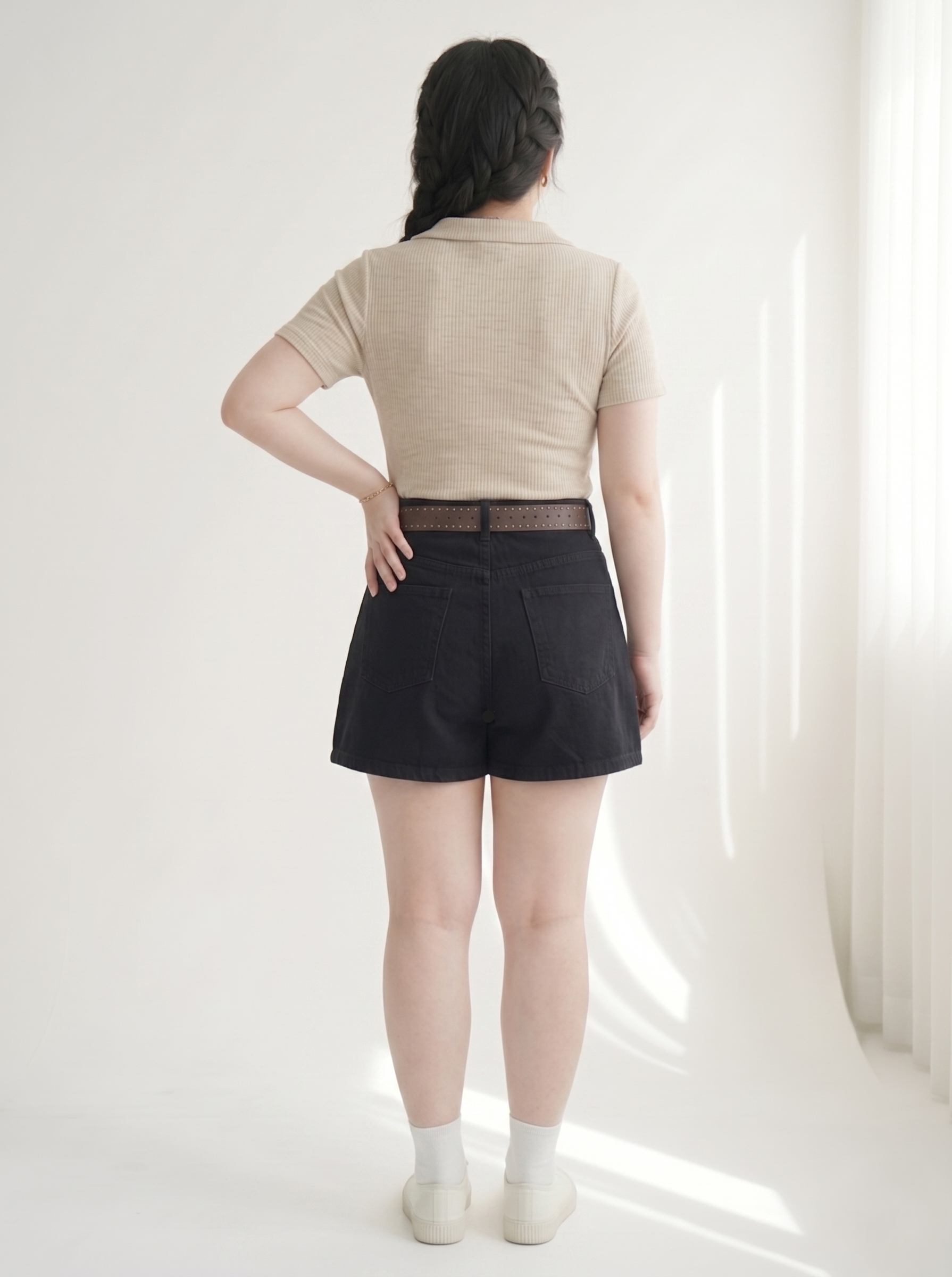 Quần Váy Jean Xếp Ly Bigsize Lưng Cao Gọn Bụng - Đỏ/Trắng/Xanh Đậm/Đen - Vừa 55-90kg - QVJ2101_thumbnail_14