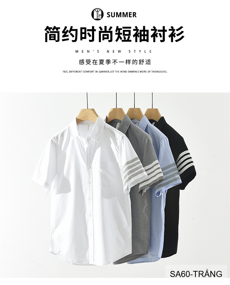SA60 - Áo Sơ Mi Nam Tay Ngắn Phong Cách Nhật Bản Chất Cotton Thoáng Mát Đa Dụng_thumbnail_13
