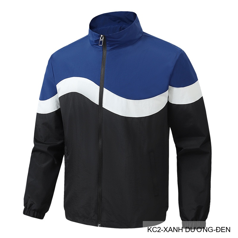 KC2 - Áo khoác nam phối màu thời trang cổ đứng phong cách thể thao xuân thu
