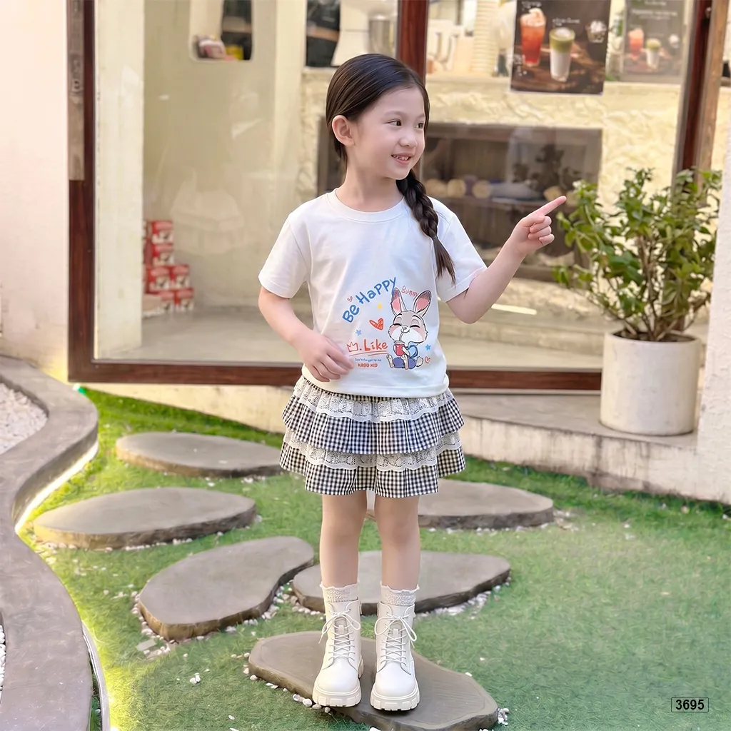 Áo thun bé gái form rộng chất thoáng mát hoạt hình Thỏ Kado 3695_thumbnail_4