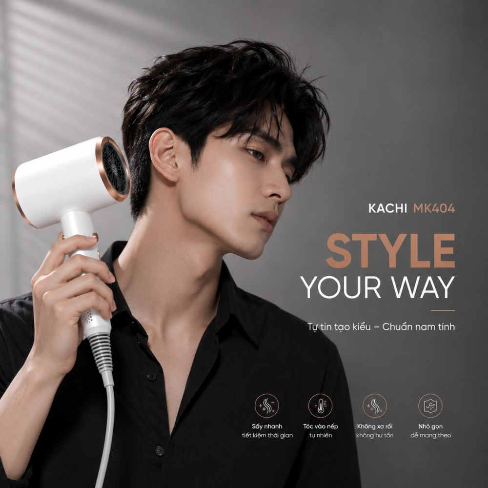 Máy sấy tóc nóng lạnh Kachi MK404 – Nhỏ gọn, thời trang, sấy tóc nhanh chóng_thumbnail_5