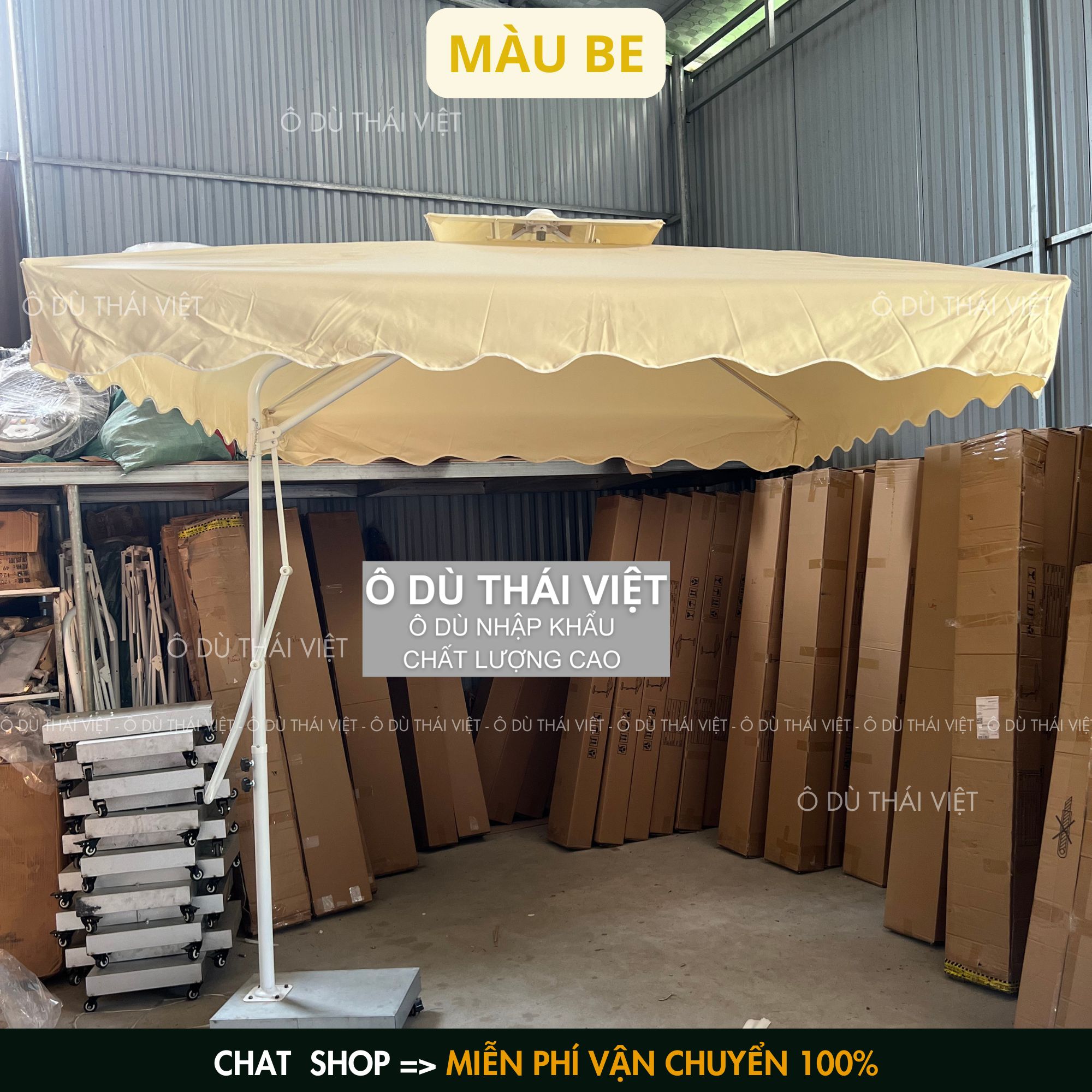 Dù che lệch tâm vuông ngoài trời rộng 2,5x2,5m HÀNG NHẬP KHẨU CAO CẤP vải dù polyester chống thấm tuyệt đối_thumbnail_13
