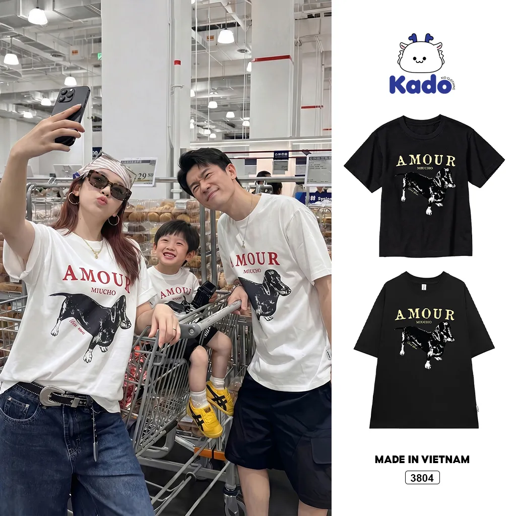 Áo thun gia đình năng động dễ thương cho cả nhà Kado 3804