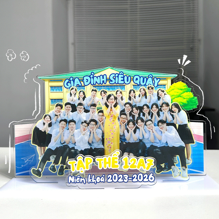 MÔ HÌNH 3D Standee CHỦ ĐỀ KỶ YẾU, lớp học tặng Thầy Cô, Tập thể lớp kỷ niệm