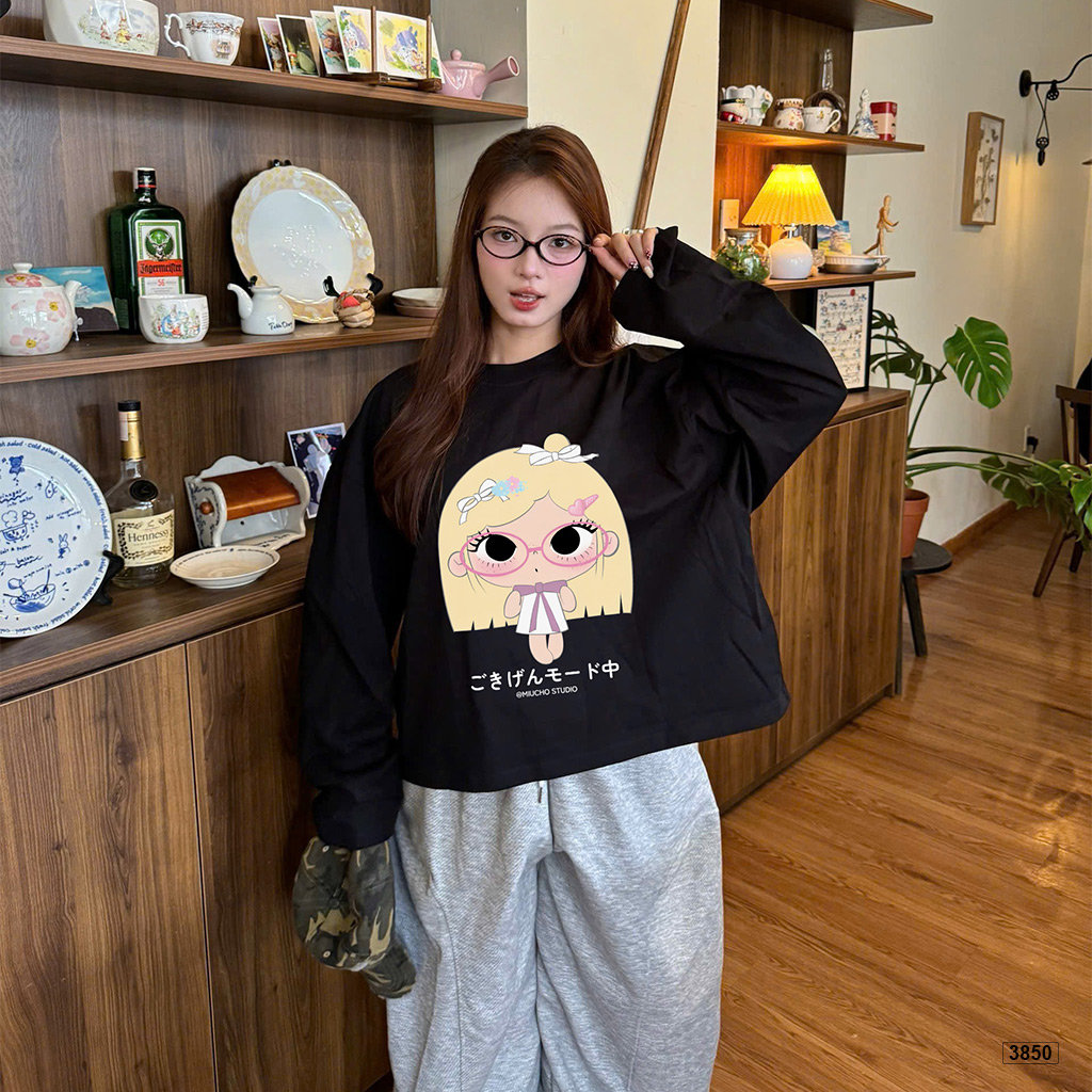 Áo thun tay dài form boxy Anime girl phong cách ulzzang dễ thương cá tính Miucho 3850_thumbnail_6
