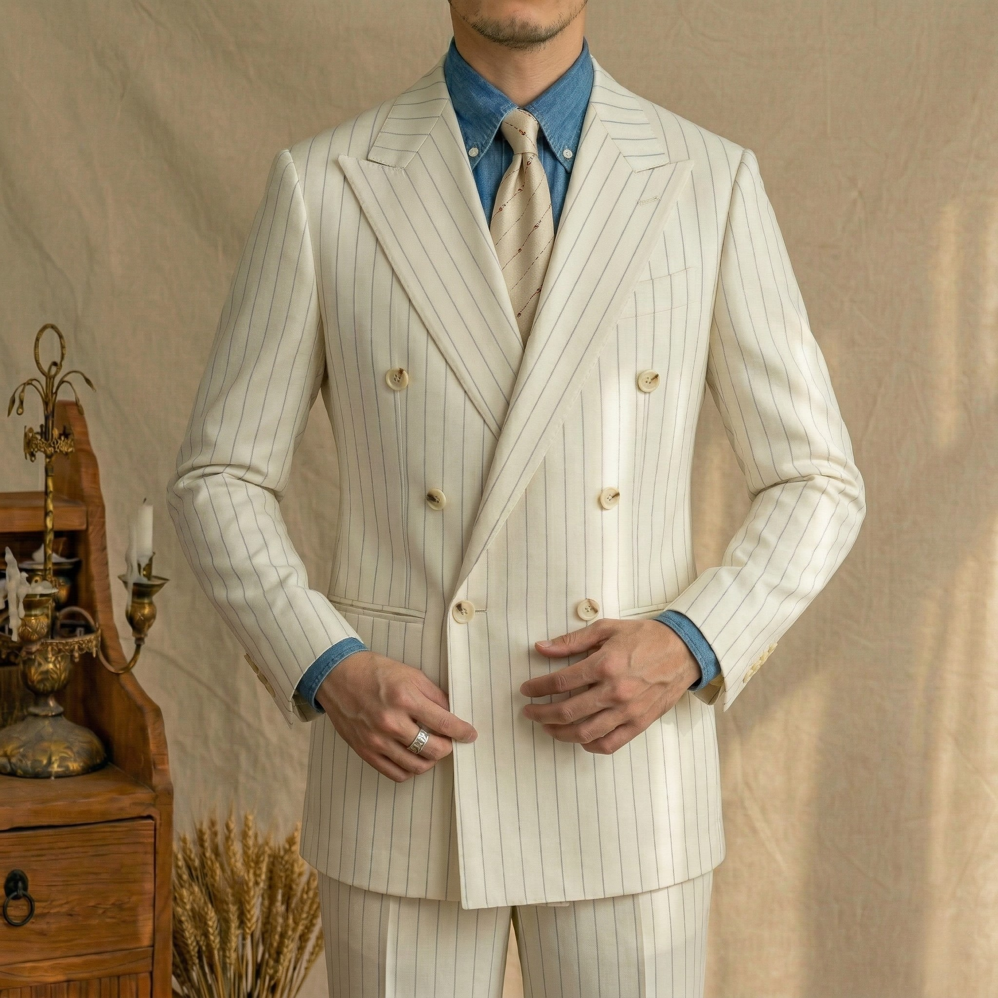 Bộ Suit Portofino Sọc Ivory_thumbnail_5
