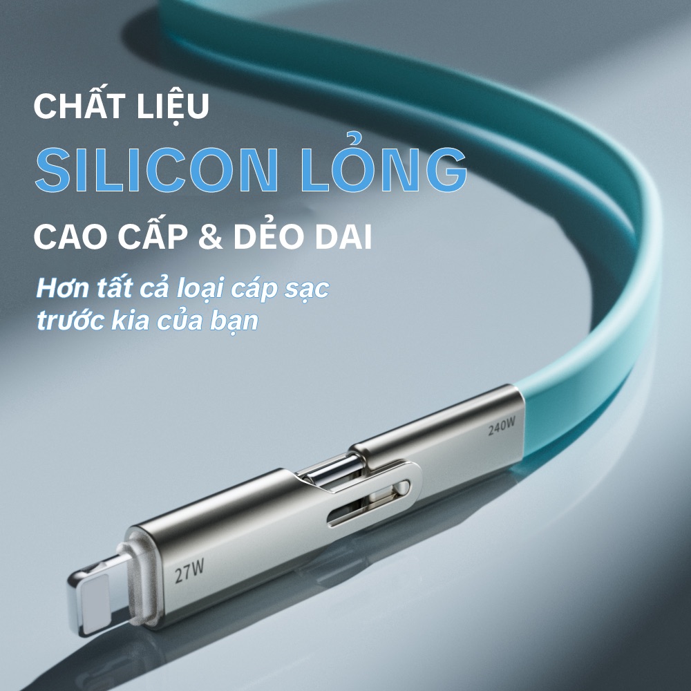 Cáp sạc nhanh DC25 240W thiết kế 2 in 1 dạng dẹt_thumbnail_6