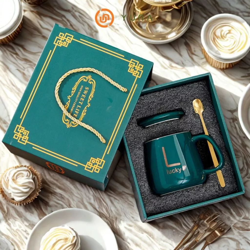 Set Cốc Sứ Kèm Hộp Quà Cao Cấp – Ly Uống Nước Decor Siêu Xinh, Tặng Kèm Thìa & Thiệp_thumbnail_5