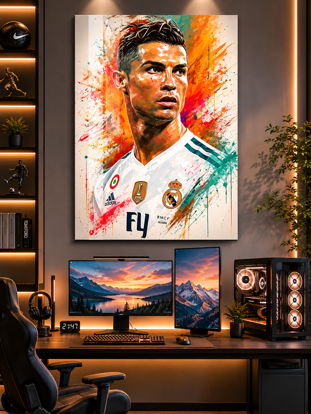 Cristiano Ronaldo - Real Madrid Artistic Splash Portrait — FTB-CR7-926