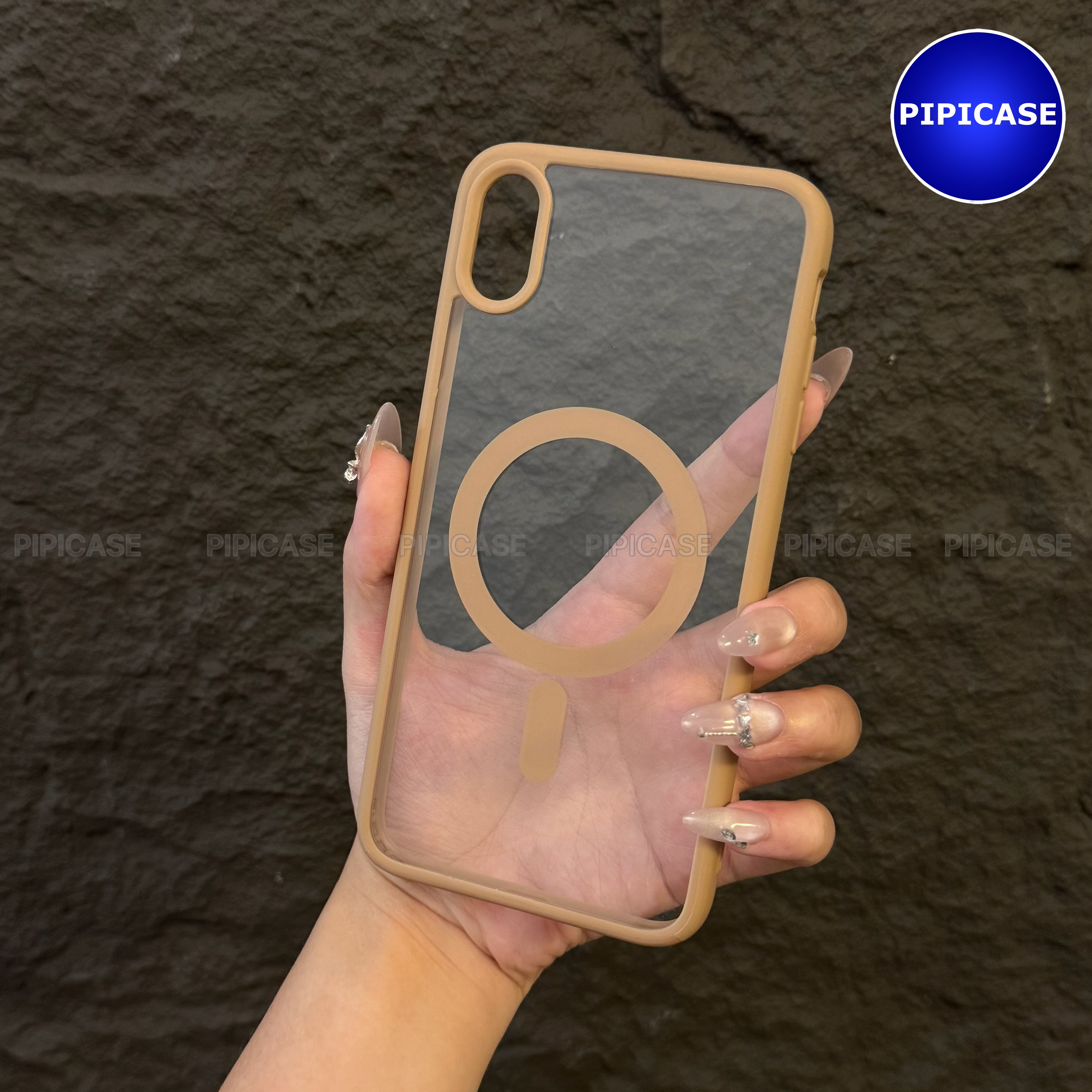 Ốp Lưng iPhone XS Max - Chic - Nâu Nhạt