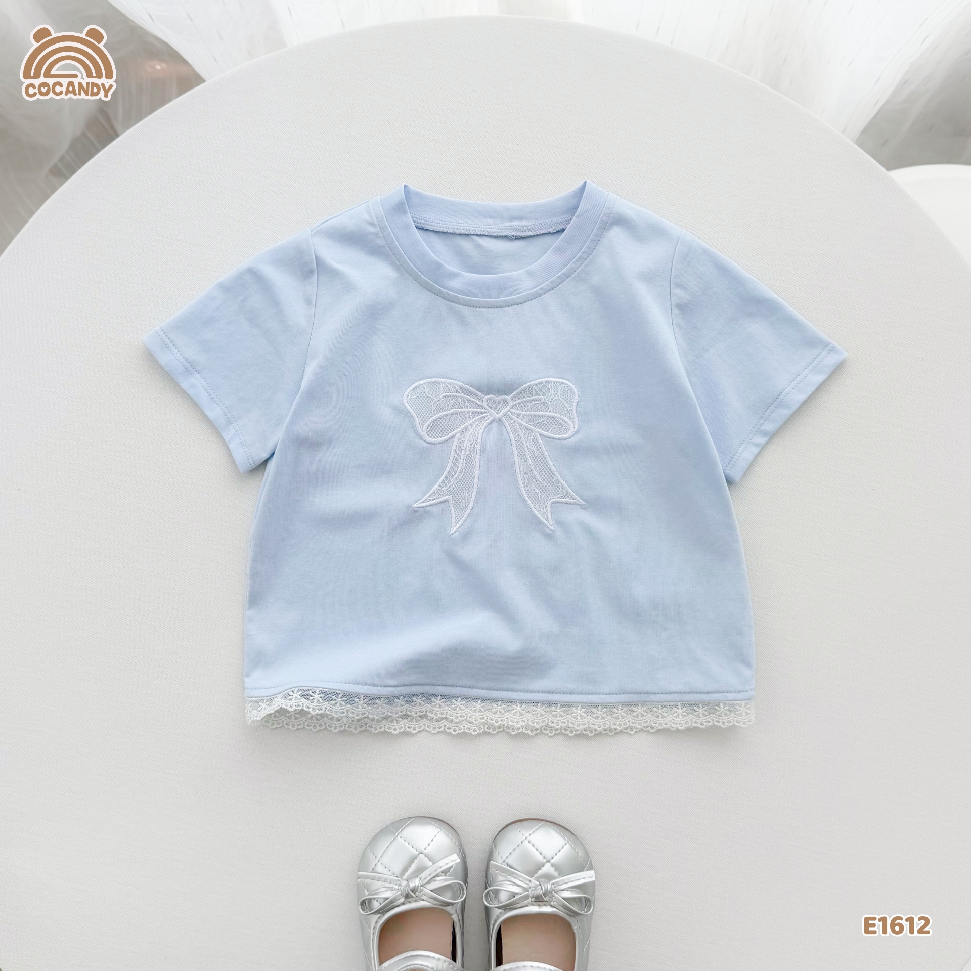 Áo cộc cotton XANH thêu nơ_thumbnail_4