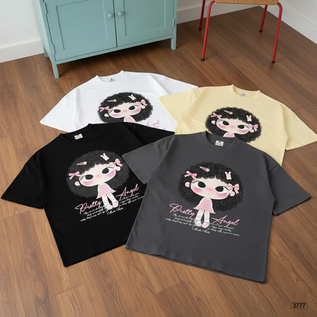 Áo thun nữ form boxy Pretty Angel hoạt hình cute cá tính Miucho 3777_thumbnail_7