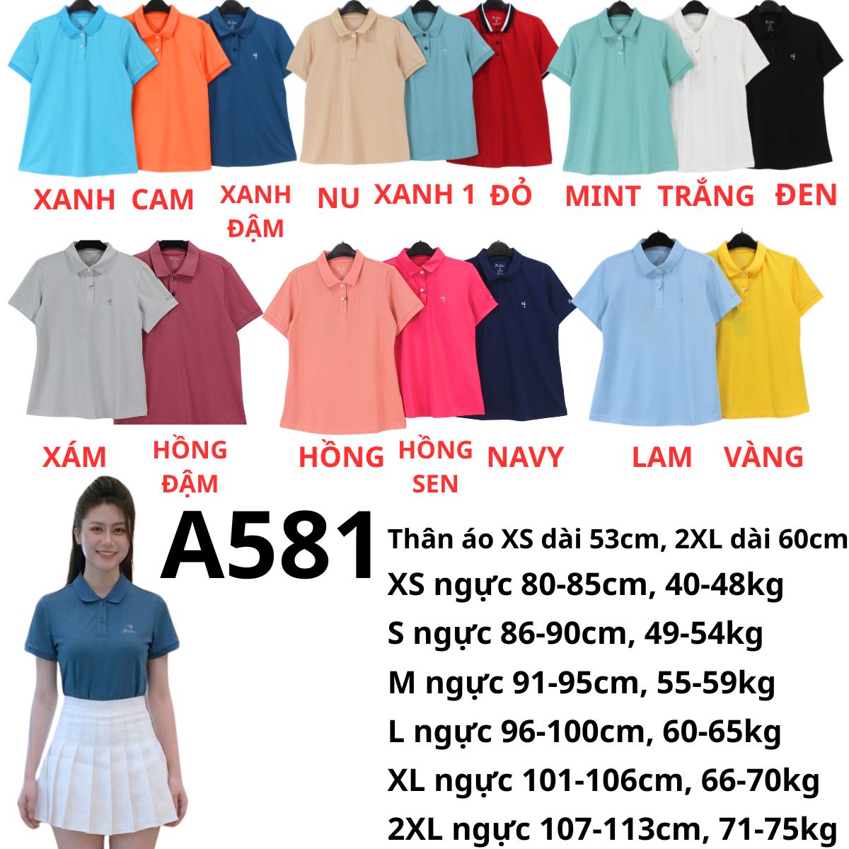 A581- Áo polo Nữ