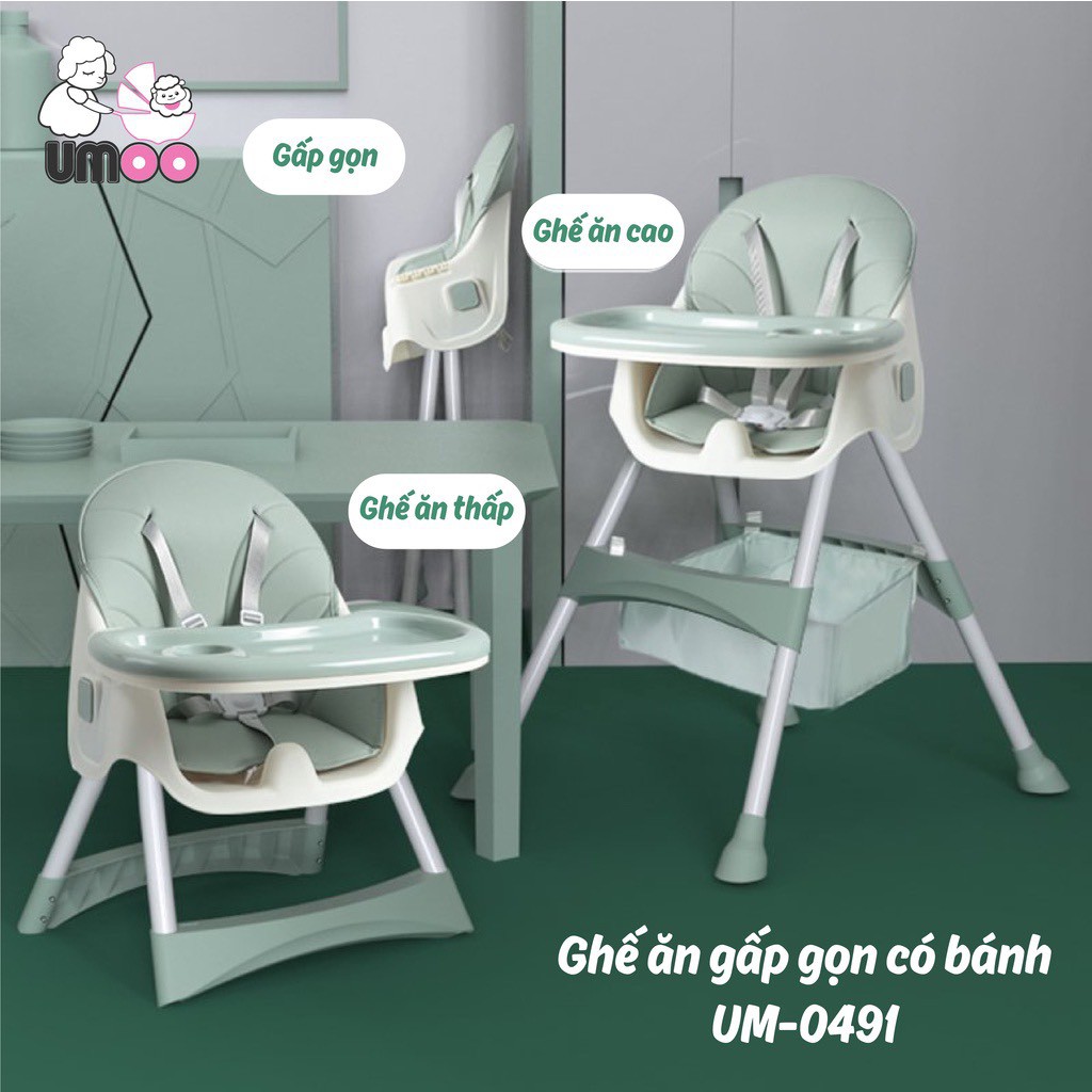 Ghế ăn dặm UMOO có bánh xe (Mẫu Mới)_thumbnail_1
