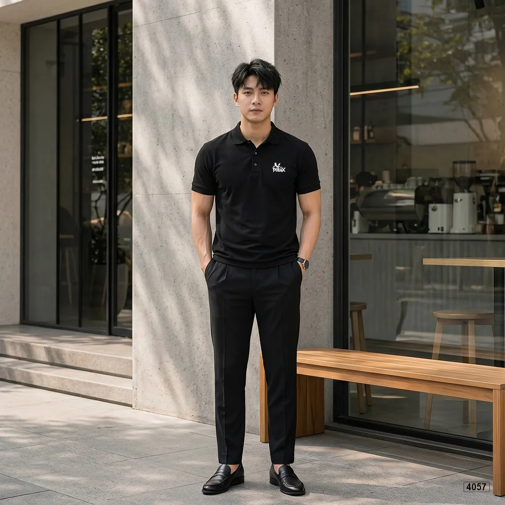 Áo polo nam chất poly thoáng mát basic logo Polux 4057_thumbnail_4