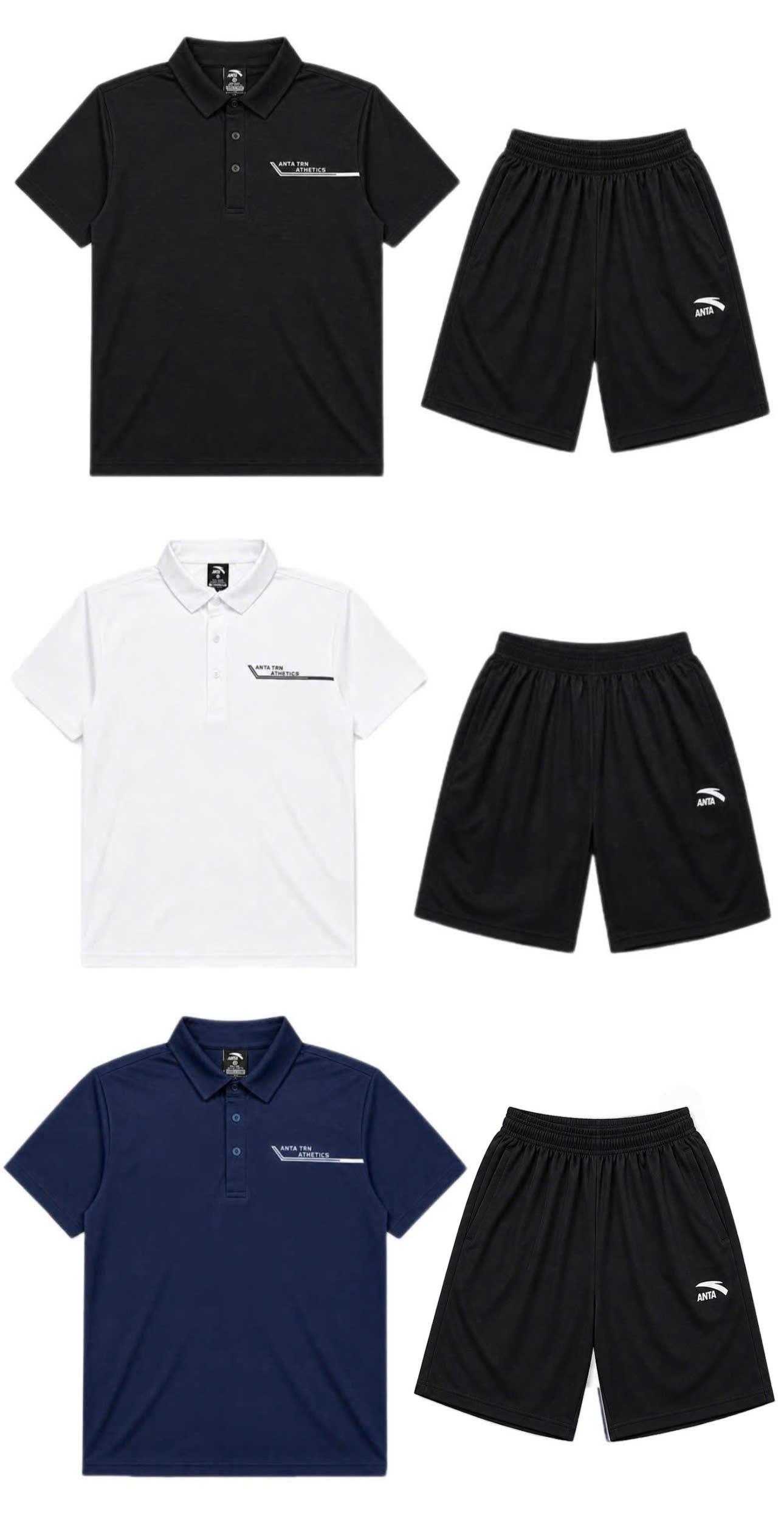 E616 BỘ POLO NAM + SHORT ANTA 3 MÀU