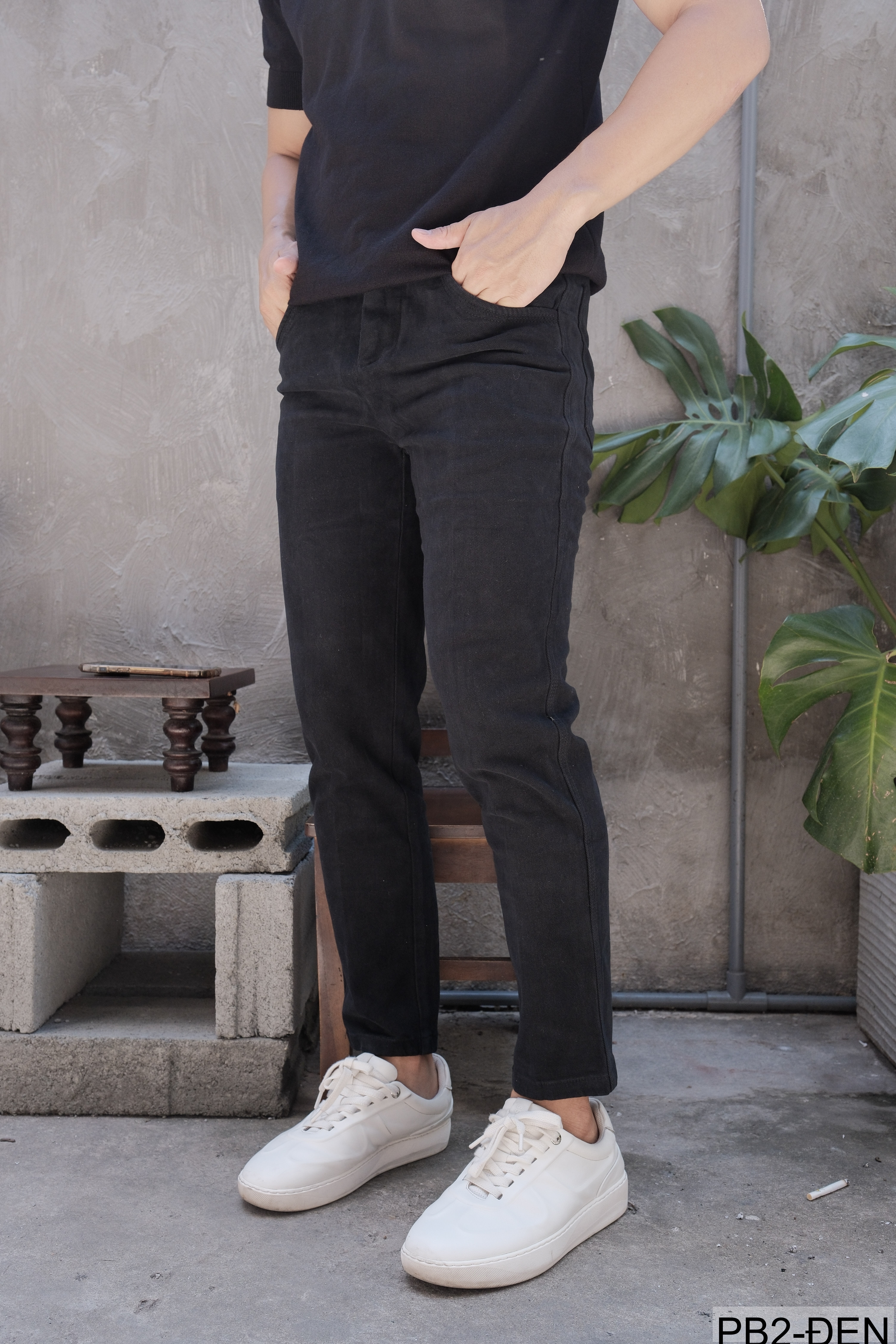PB2 - Quần Jeans Nam Ống Đứng Cổ Điển, Chất Cotton Co Giãn, Màu Kaki Đen, Phù Hợp Đi Chơi Đi Làm_thumbnail_8