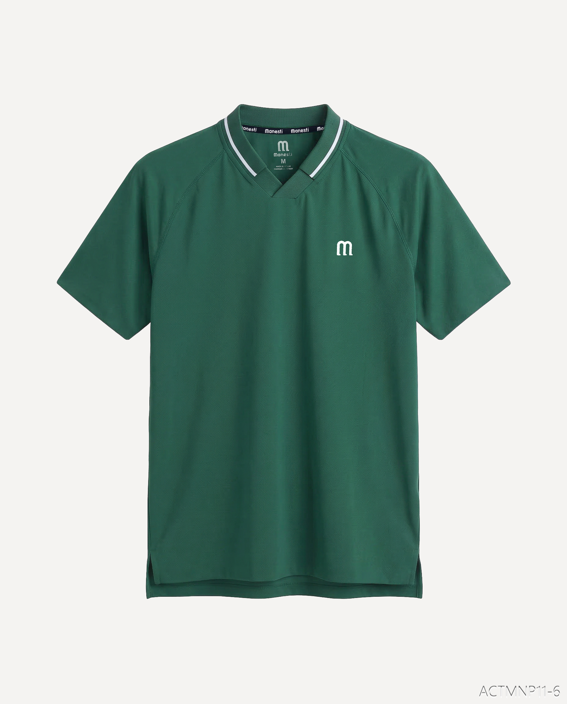 ÁO CỔ TRÒN MANESTI  POLY HỌA TIẾT m VIỀN QUANH CỔ